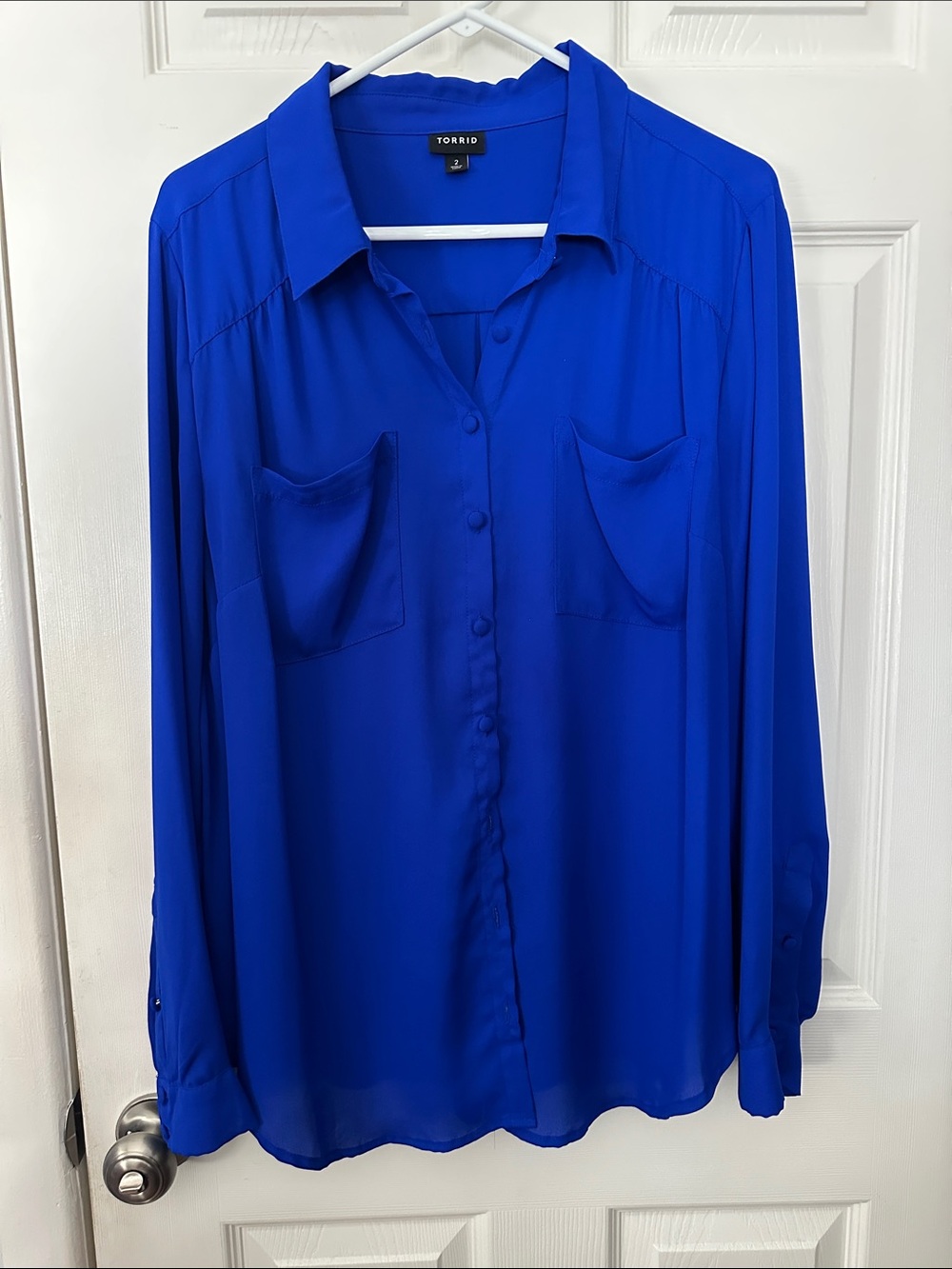 torrid Cobalt Blue Button-Front Blouse